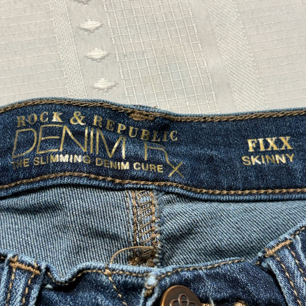 Rock & Republic Fixx Skinny Jeans Women’s Blue Denim- Size 6 M - Picture 8 of 10